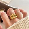 Anillo de forma irregular con diseño de nicho, personalidad versátil, hueco, doble torsión, croissant, anillo de comida, suministro