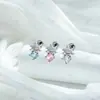Ilha das Estrelas Diamante de Cristal Design de Nicho Forma de Estrela Zircônia Haste de Liga de Titânio Piercing na Orelha Hélice Cartilagem Stud Ósseo da Orelha