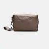 Bolsa de Tocador de Papel Kraft Lavado Vintage, Organizador de Viaje Impermeable de Gama Alta, Bolsa para Guardar Labiales, Bolsa de Maquillaje de Gran Capacidad