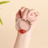 Atacado Mineral Cru Natural Alto Teor Cinábrio Vermelho Imperial Contas da Fortuna Pulseira String Estilo Xizang Pulseira Tendência Feminina Mais Vendida