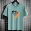 Camiseta Masculina Versátil Manga Meia-Manga Tamanho Plus Size Camisa Básica Camiseta de Manga Curta Verão Jovem Masculina Gola Redonda Tendência Estampada Top