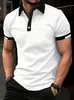 Camiseta Transpirable de Manga Corta de Verano Estilo Ins Europeo y Americano para Hombre, Camisa Polo Deportiva de Botones