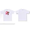 2026 Nueva Marca de Moda Bape Cabeza de Mono Peso Pesado Manga Corta Corte Holgado Unisex Camiseta para Pareja Estudiante