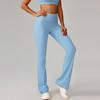 Pantalones de Yoga Acampanados Color Durazno para Mujer, Pantalones Fitness Ajustados de Pierna Ancha que Levantan los Glúteos, Ropa Deportiva para Correr, Pantalones Largos Adelgazantes 8232