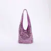 Bolso de Hombro Único para Mujer con Diseño de Tachuelas por Ambos Lados, Bolso Cubo Tachonado Estilo Punk Europeo y Americano, Bolso de Axila, Bolso para Viajar