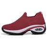 Zapatos Mecedores de Altura Interna para Mujer Transfronterizos 2025 Primavera Nuevos Zapatos de Malla Voladora Slip-on Cómodos Casuales