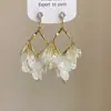 Regalo del Mar~Estilo Vacaciones de Verano Borla Larga Concha Flor Pendientes de Playa Pendientes de Alta Gama Nicho para Mujer