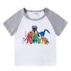 2023 Nueva ropa para niños Camiseta de manga corta de verano para niños y niñas Camisa básica raglán Camiseta de media manga para bebé Top para niños