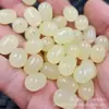 Jade Hetian de Xinjiang Imitação Material de Boca Amarela Jade Imitação Contas Soltas Contas de Barril Amarelo Pulseira Passe-partout Acessórios de Joias Contas