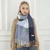 Bufanda Grande de Cuadros para Mujer Invierno al por Mayor Cachemir Cuadros Grandes Versión Europea Bufanda Cálida con Borlas Bufanda de Moda al por Mayor