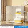 Jaula para Gatos Hogareña Gabinete para Gatos de Interior Villa Pequeña para Gatos Espacio Libre Extra Grande con Baño Integrado Casa para Gatos de Dos Pisos