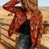Nueva chaqueta vaquera corta de algodón puro otoño e invierno impresión digital 3D personalidad moderna top ajustado mujer