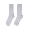 Meias Femininas Estilo Primavera Verão Algodão Penteado Meias Respiráveis Estilo Feminino Meias Largas Cor Sólida Meias de Algodão Casuais Femininas Meio da Panturrilha Atacado