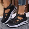 Sandalias transpirables casuales de verano para mujer, estilo romano hueco, con aumento interno de altura y tacón de cuña, transfronterizas europeas y americanas, Temu