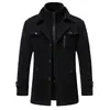 Abrigo para Hombre 2026 Otoño/Invierno Cuello Interior de Punto Desmontable Negocios para Edad Media Chenilla Acolchado Engrosado Chaqueta Cálida