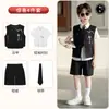 Novo Conjunto de Colete Infantil Estilo Chinês com Estampas de Estilo Nacional, Traje Tang, Hanfu para Meninos, Adequado para Atividades de Aula, Recepções, Recitação e Trajes de Performance