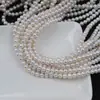 40cm mais longas, pérolas naturais de água doce near-round com núcleo AK branco de 6-7mm para colares, pulseiras e correntes de clavícula DIY