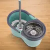 Mop doméstico com limpeza em uma etapa, mop giratório de aço inoxidável para torcer, lavagem sem as mãos, balde de mop com acionamento duplo