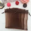 Fornecimento direto da fábrica 7*9cm tecido de fio de neve de organza/bolsa de fio com cordão franzido bolsa de armazenamento de joias pode adicionar LOGO