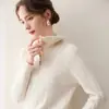 Nuevo Jersey de Punto Grueso de Lana para Mujer 2026 Otoño/Invierno, Cuello Alto, Media Cremallera, Tejido de Cable de Cachemir, Holgado