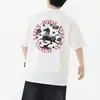 Camiseta de manga corta estilo americano para hombre, camiseta de verano con cuello redondo estampada, top moderno de corte holgado, camiseta básica versátil, algodón
