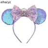 Nuevas Diademas de Amazon al por Mayor Accesorios para el Cabello para Niñas Europeas y Americanas Diademas de Lentejuelas de Sirena Mickey Accesorios para el Cabello para Niños