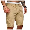 Nuevo Estilo de Verano Moda Casual para Hombre Cordón Elástico Pantalones Deportivos Pantalones de Cinco Puntos para Hombre 1