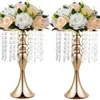 Portaflores de Hierro Estilo Europeo de Lujo Ligero, Decoración para Firma de Mesa Principal de Boda, Florero Dorado Galvanizado, Superventas Transfronterizo