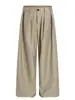 Calça pantalona plissada tridimensional estilo americano, calça de corte A para homens e mulheres, com design estiloso, caimento solto, fluido, calça casual de comprimento até o chão