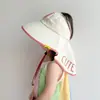 Sombrero de Protección Solar para Niños, Sombrilla de Verano, Chal Anti-UV, Sombrero con Protección para el Cuello, Lindo Sombrero de Copa Vacío de Ala Ancha para Bebés Niños y Niñas