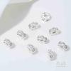 Cuentas Espaciadoras al Por Mayor Alta Retención de Color Cobre Plateado Plata Esterlina con Incrustaciones de Zircón Redondas Copo de Nieve Cuentas Espaciadoras para Joyería DIY Pulsera Collar
