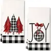 Toalla con Estampado de Árbol de Navidad de Venta Caliente Transfronteriza Toalla de Cocina Amazon Estampado Navideño