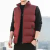Colete de Algodão com Penas Masculino Estilo Coreano Moda Outono e Inverno Colete Casaco Tamanho Grande Casaco Colete Quente