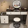 Nova penteadeira de luxo estilo nórdico para o quarto, armário de gavetas inteligente multifuncional minimalista moderno com mesa de maquiagem integrada