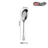 Colher de Aço Inoxidável 304 Espessada Fundo Plano Quadrada Criativa 410 Colher Doméstica Estilo Chinês Colher de Sobremesa Colher de Sopa para Estudante
