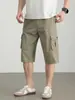 Calças de Trabalho Hengyuanxiang 100% Algodão Puro para Homens, Novo Estilo Verão 2026, Calças Cropped Masculinas Finas de Corte Solto