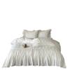 Romântico Francês Amante Branco Algodão Lavado Bordado Cor Pura Elegante Renda de Algodão Saia de Cama Conjunto de Quatro Peças