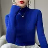 Nuevo Suéter Elegante de Punto Fino para Mujer, Estilo Primavera 2025, Cuello Semi-Alto Regular, Ajustado, Directo del Fabricante