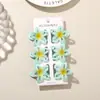 Pinza de garra de flor de plumeria hueca de 4 cm transfronteriza, pinza de tiburón de flor degradada, set de 6 piezas para peinado semi-recogido de vacaciones de verano en la playa