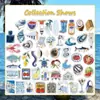 50 Pegatinas Creativas Estilo Acuarela para una Vida Costera, Adecuadas para Decorar Maletas, Botellas de Agua y Refrigeradores