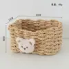 Cesta de Palha Artesanal para Armazenamento de Utensílios Domésticos, Sala de Estar, Suprimentos e Brinquedos, Caixa de Armazenamento, Cesta de Armazenamento de Cosméticos para Mesa, Fábrica de Origem