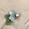 Rosa de Torre Simulada de 3 Cabezas Rama Única Escena de Boda Diseño Guía de Camino Arco Arreglo Floral Hogar Sala de Estar Centro Comercial Tienda Decoración