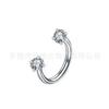 Anillo de Herradura de Titanio F136 Diámetro de Alambre 0.8 Doble Extremo Zirconia Piercing Nasal Aleación de Titanio G23 Joyería para Piercing Clavo de Hueso de Oreja Anillo C Varilla C