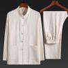 Traje Tang de Manga Larga de Primavera y Verano para Hombre, Traje Casual, Estilo Chino, Camisa para Personas de Mediana Edad y Ancianos, Ropa Hanfu de Papá y Abuelo