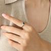 Anillo simple de cuentas de vidrio que no se decolora, joyería para mujer de acero de titanio exquisito y resistente a la decoloración, venta al por mayor transfronteriza de lujo europea y americana