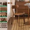 Silla de Comedor de Madera Maciza, Taburete Estilo Antiguo, Silla de Escritorio, Silla para Mesa de Comedor del Hogar, Silla Moderna Simple con Respaldo Negro, Silla de Comedor