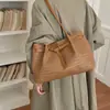 Bolsa tote com padrão trançado, grande capacidade, bolsa de ombro feminina, versátil para o dia a dia, design moderno e minimalista, bolsa de ombro estilo novo