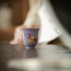 Caneca de Chá Moji Hibisco Hibisco Roxo Contraste Alum Chá Preto Cor Tradicional Dourado e Prateado Caneca de Chá Cabaça Errada Doméstica Copo Único