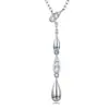 Ins Plata 925 Transfronteriza Moissanita Gota de Agua Cadena para Clavícula de Plata de Ley Estilo Retro Nicho Joyería de Moda Venta al Por Mayor