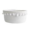 Cesta de Almacenamiento de Cuerda de Algodón para Comercio Exterior, Caja de Almacenamiento de Hilo de Algodón Simple Nórdica para Artículos Varios de Escritorio, Marco de Almacenamiento Mediano con Pompón
